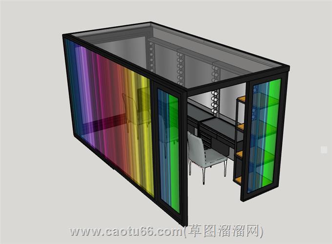 简易隔断化妆间模型