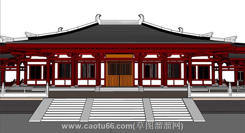 中式唐代仿古建筑模型