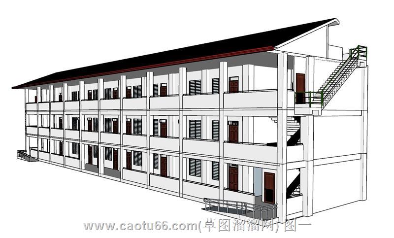 宿舍楼建筑模型