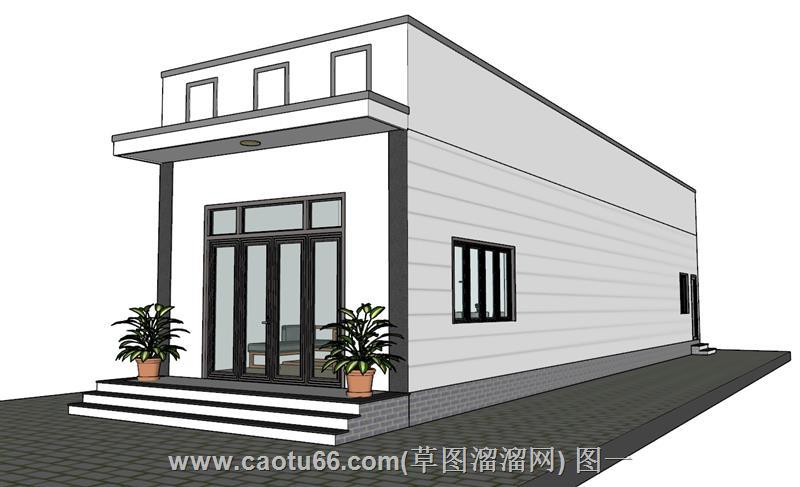 一层半住宅建筑模型