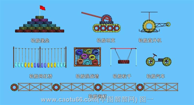 废物利用儿童游乐设施模型