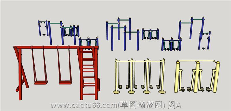 户外锻炼健身器材模型