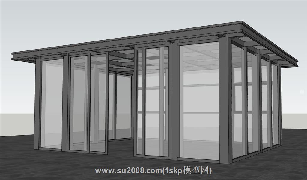 玻璃阳光房SU模型 2