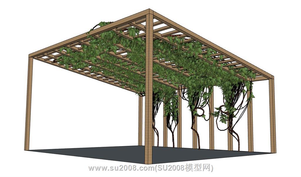 树葡萄花架su模型 2