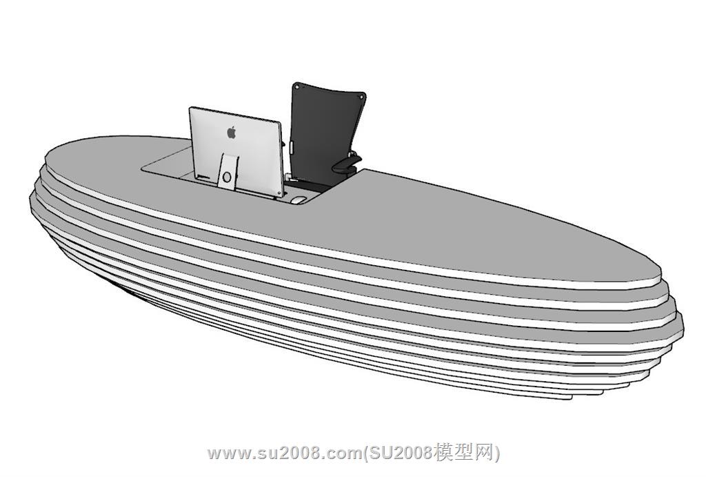 前台桌接待台su模型 2