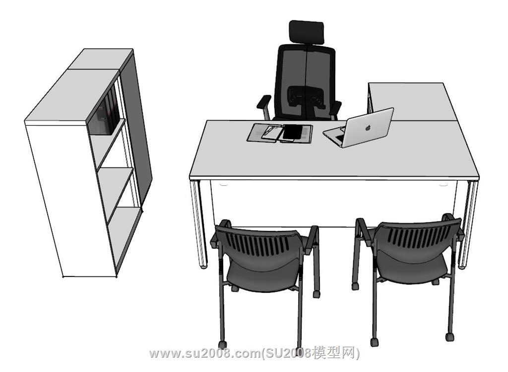 简易经理办公桌su模型 2