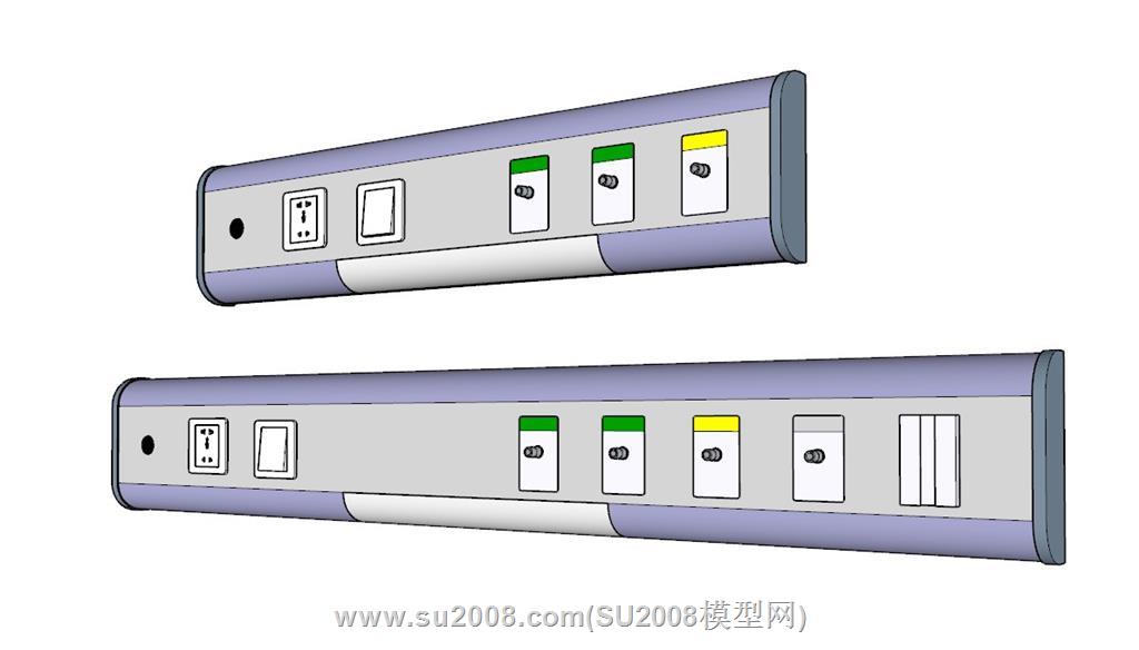 医院病床头开关SU模型，安全可靠 2