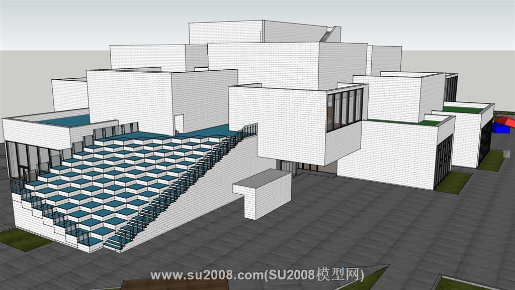 乐高屋lego展馆建筑su模型 2