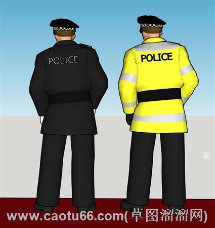 3D警员警察人物su模型 2