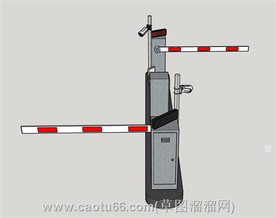 小区车闸道闸su模型 2