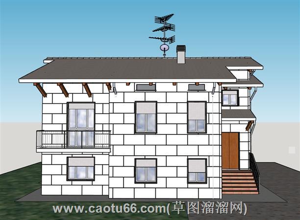 外国住宅建筑别墅su模型 2