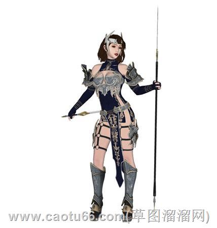 女战士立绘人物su模型 2