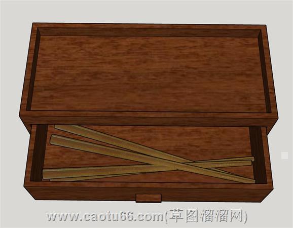 筷子盒餐具盒su模型 2