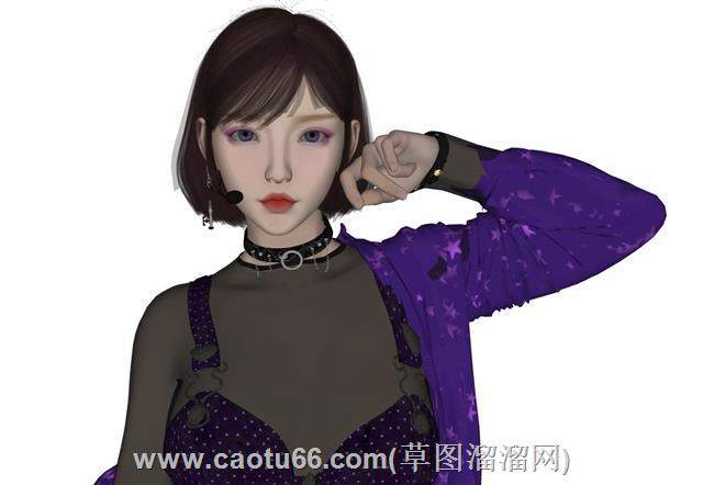 女明星人物的su模型 2