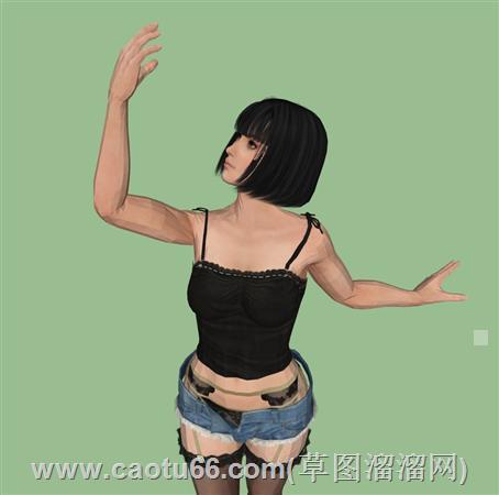 舞者女性人物su模型 2