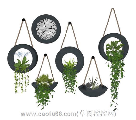 轮胎轮毂胎纹景观植物su模型 2