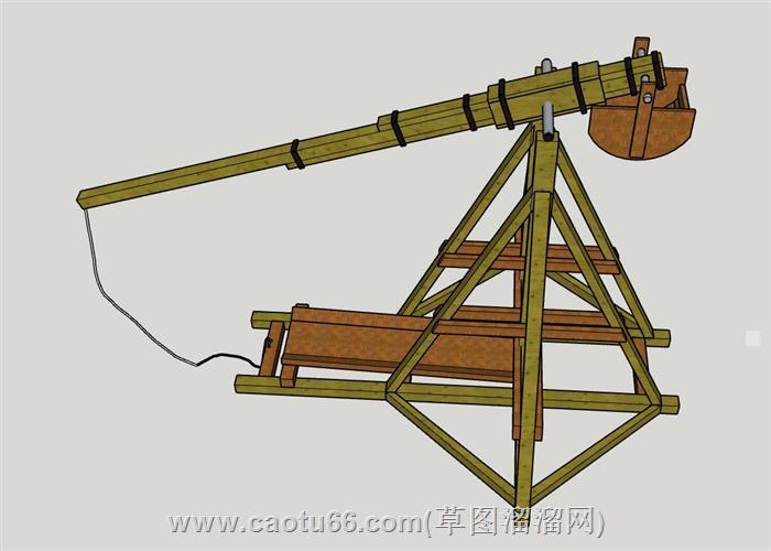 攻城器械投石车su模型 2