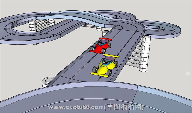 玩具赛车跑道电玩su模型 2