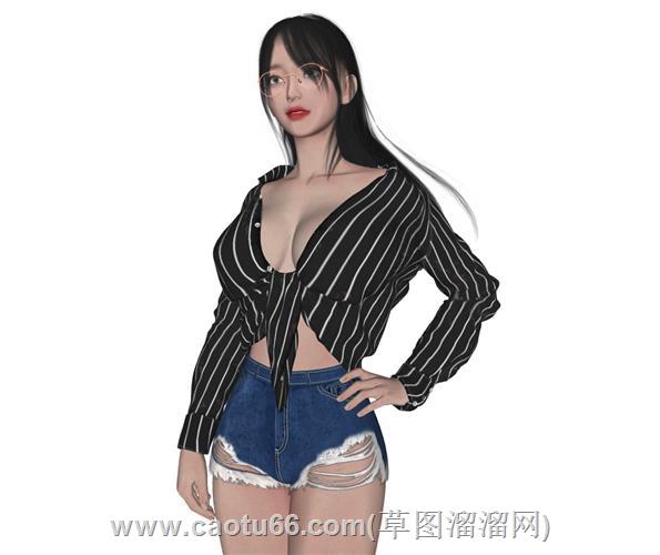 美妆女人人物su模型 2