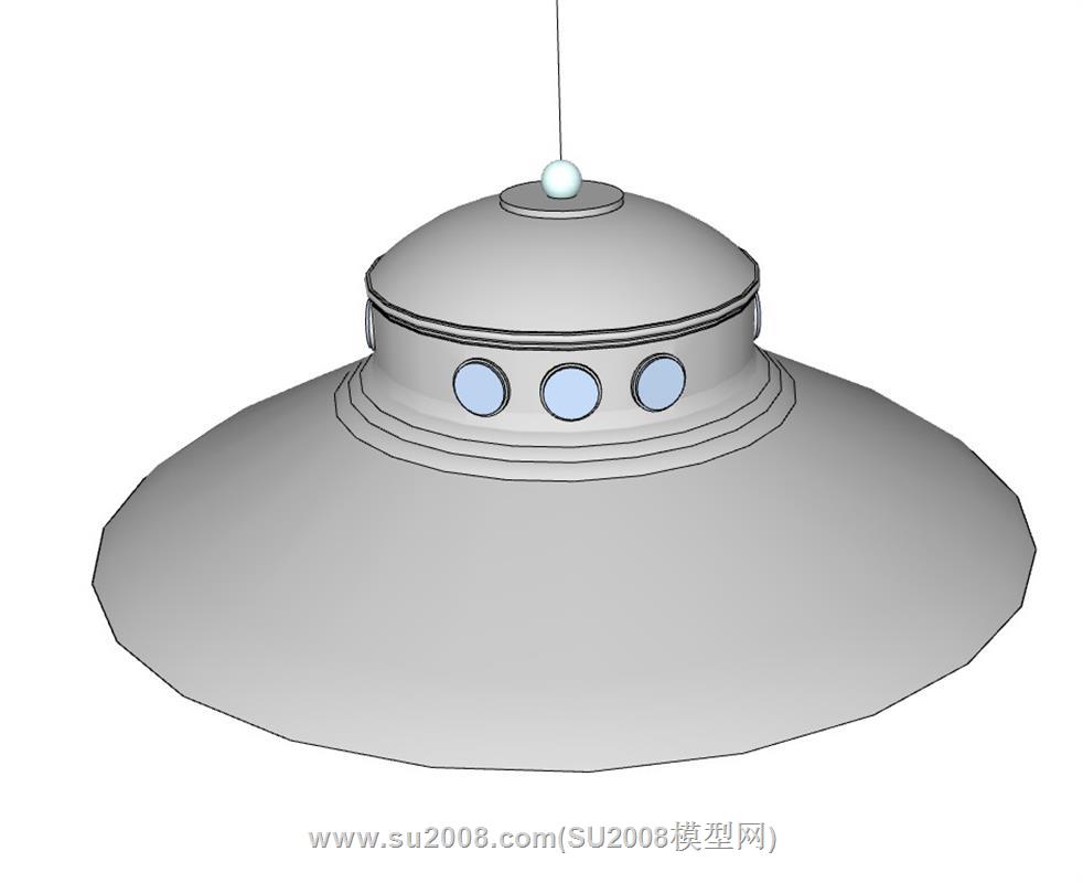 儿童飞碟吊灯su模型 3