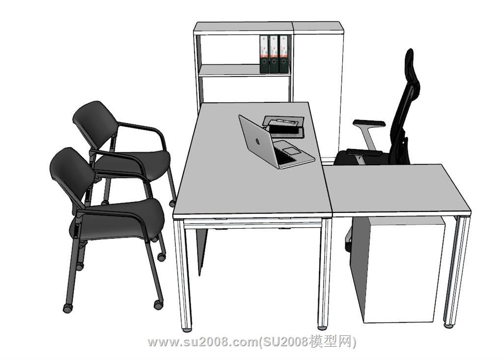 简易经理办公桌su模型 3