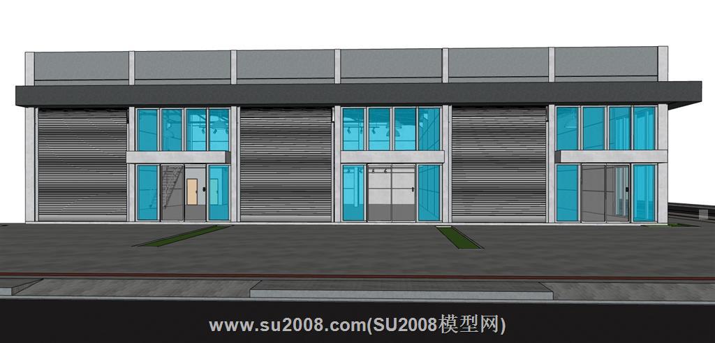 展厅房建筑su模型 3