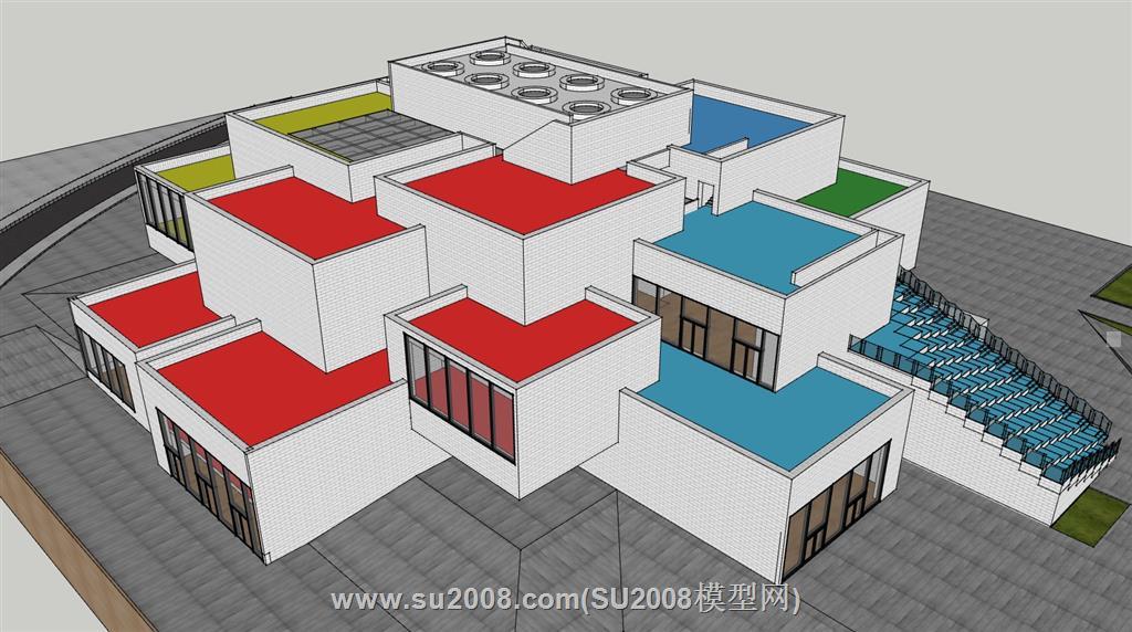 乐高屋lego展馆建筑su模型 3