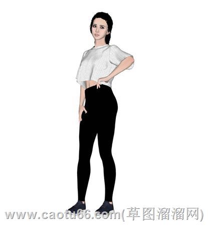 女性站姿SU模型 3