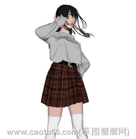 学生女孩人物su模型 3