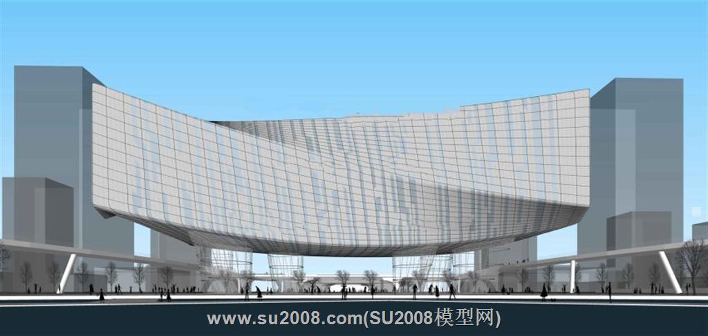 异形会展中心建筑su模型 5