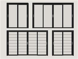 阳台玻璃推拉门su模型