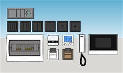 家居控制器空开门铃插电卡su模型 免费sketchup模型下载