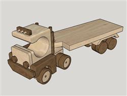 木头玩具车的su模型 免费sketchup模型下载