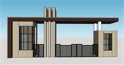 门卫岗亭入口模型