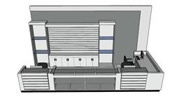 公司前台柜接待台模型 免费sketchup模型下载