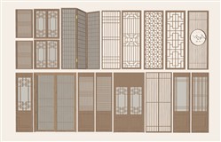 中式古建花窗花SU模型