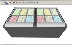 芋泥冷藏柜水果捞的SU模型