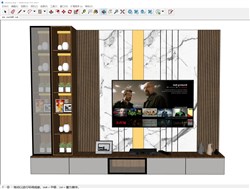 电视墙电视柜的sketchup模型
