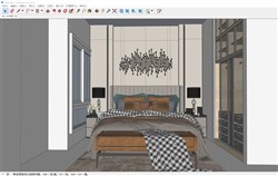 客房卧室房间的sketchup模型