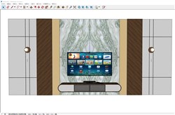 电视柜电视墙的sketchup模型