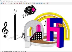音乐音符美陈的sketchup模型
