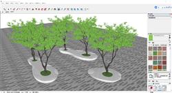 Sketchup创意景观树池座椅模型展示