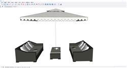 户外沙发SU模型