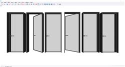 长虹玻璃门卫生间门SU模型