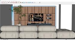 客厅沙发电视柜SU模型