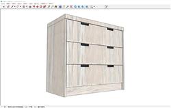 三斗柜子SU模型