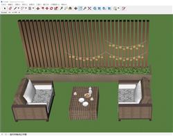户外藤编沙发SU模型