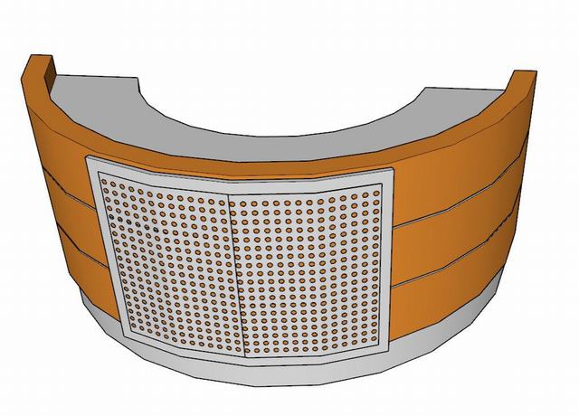 半弧形前台柜的SU模型 1