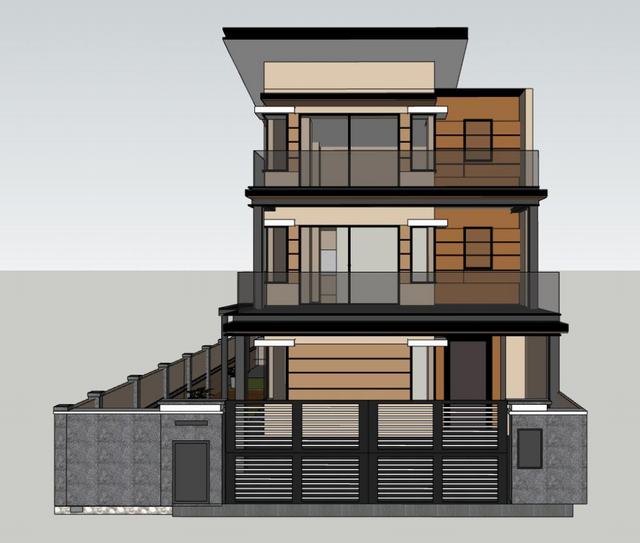 现代风独栋的别墅住宅SU模型 1