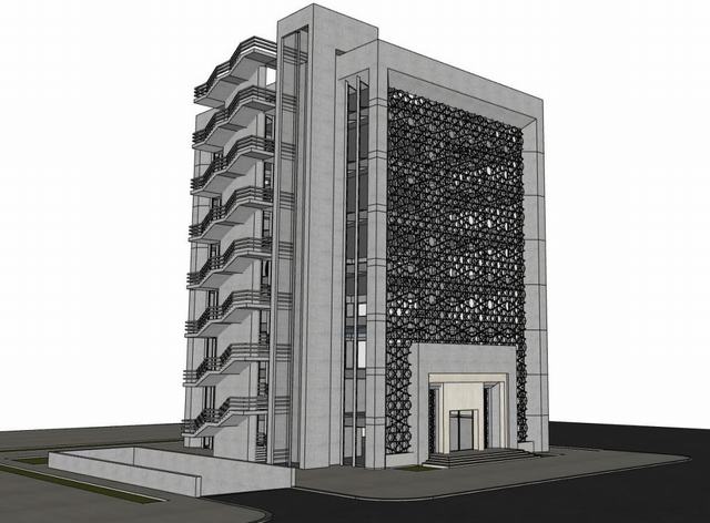 外国的办公楼建筑SU模型 1